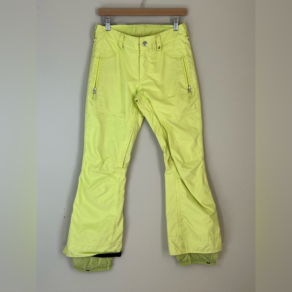Burton Women's FLY PT Blue‎ Snowboarding Pants Dryride Size Small Yellow